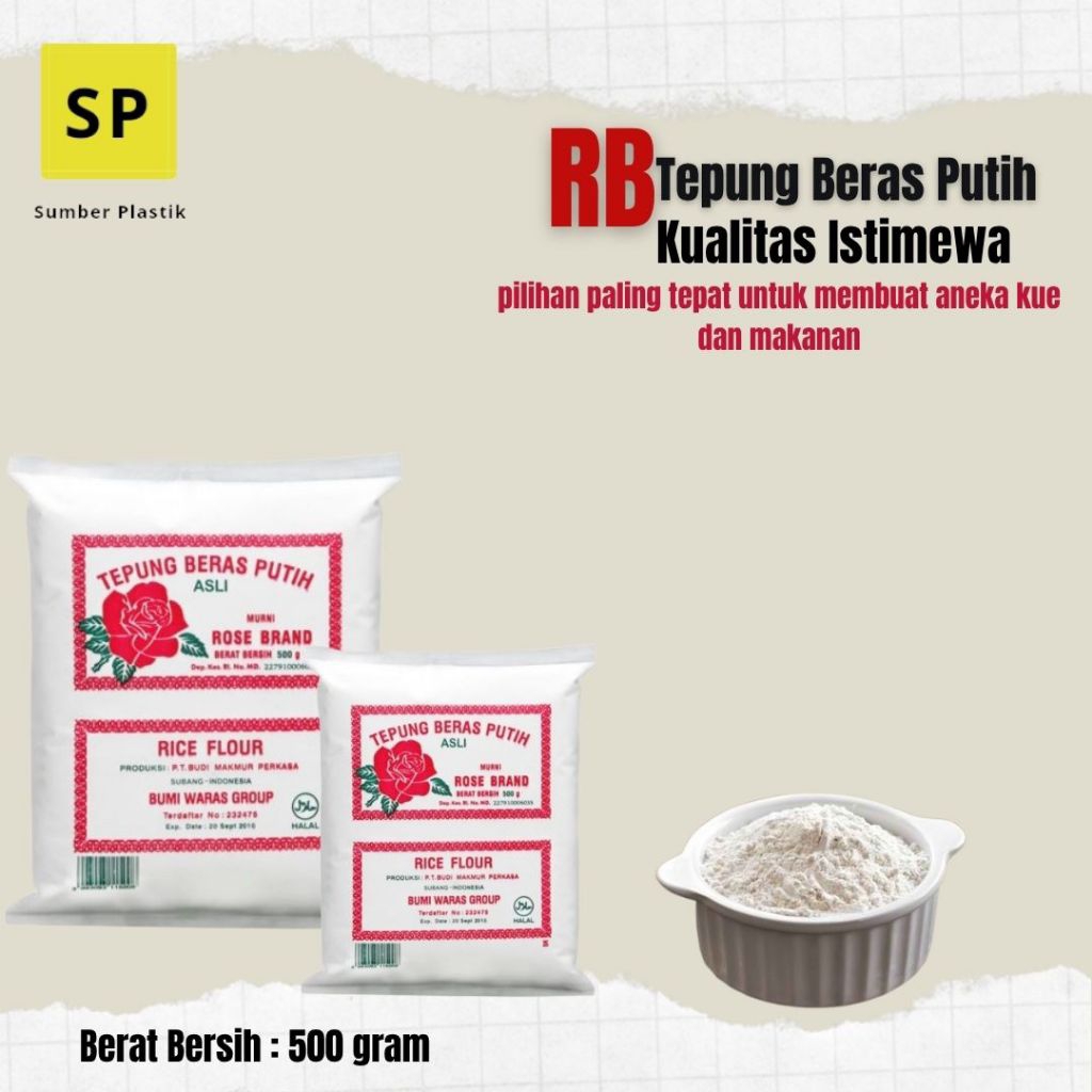 

Tepung Rose Brand Beras Putih 500gram