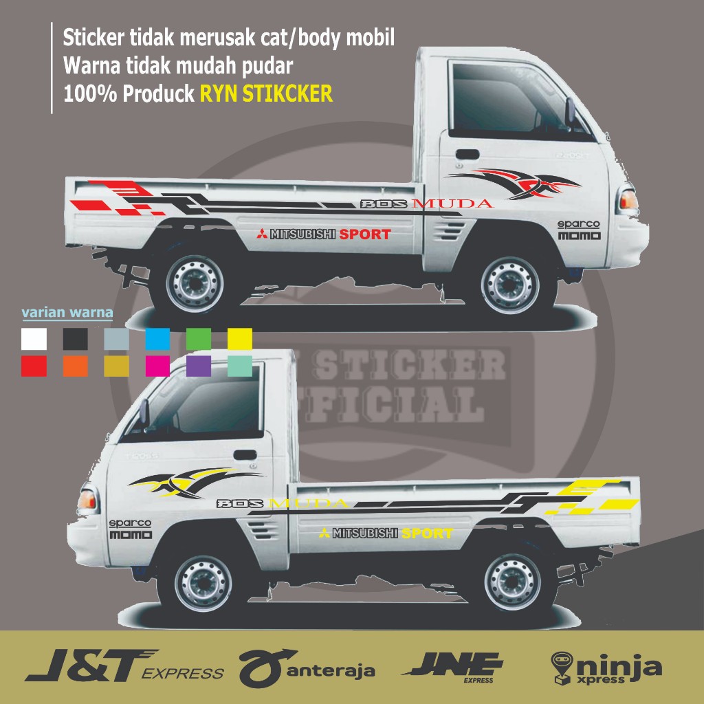 Sepasang Stiker Mobil Pick Up mitsubishi t120 ss Stiker Pick Up Colt T 120ss terlaris warna menarik