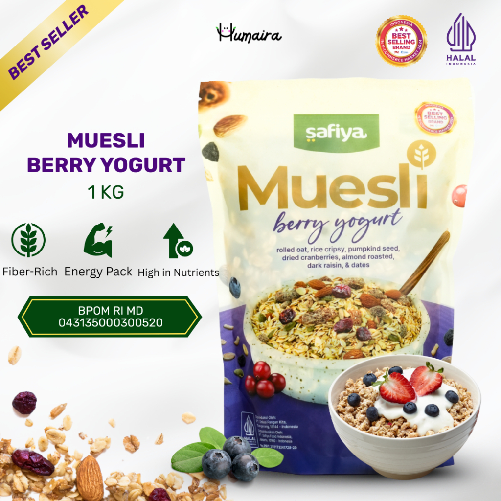 

Techaddict Store Muesli Berry Yogurt 1 Kg Safiya Sereal Oatmeal Sarapan Pagi Oat Utuh