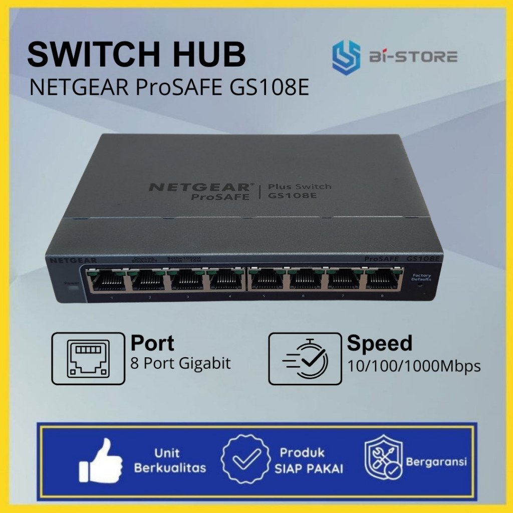Switch Hub Gigabit NETGEAR ProSAFE GS108E 8 Port Gigabit Manageable