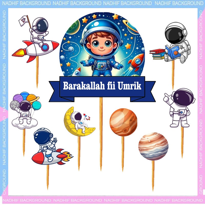HARGA GROSIR Topper Karakter ASTRONOT Decorasi Cake Happy Birthday Topper Hiasan Kue Ulang Tahun Tus