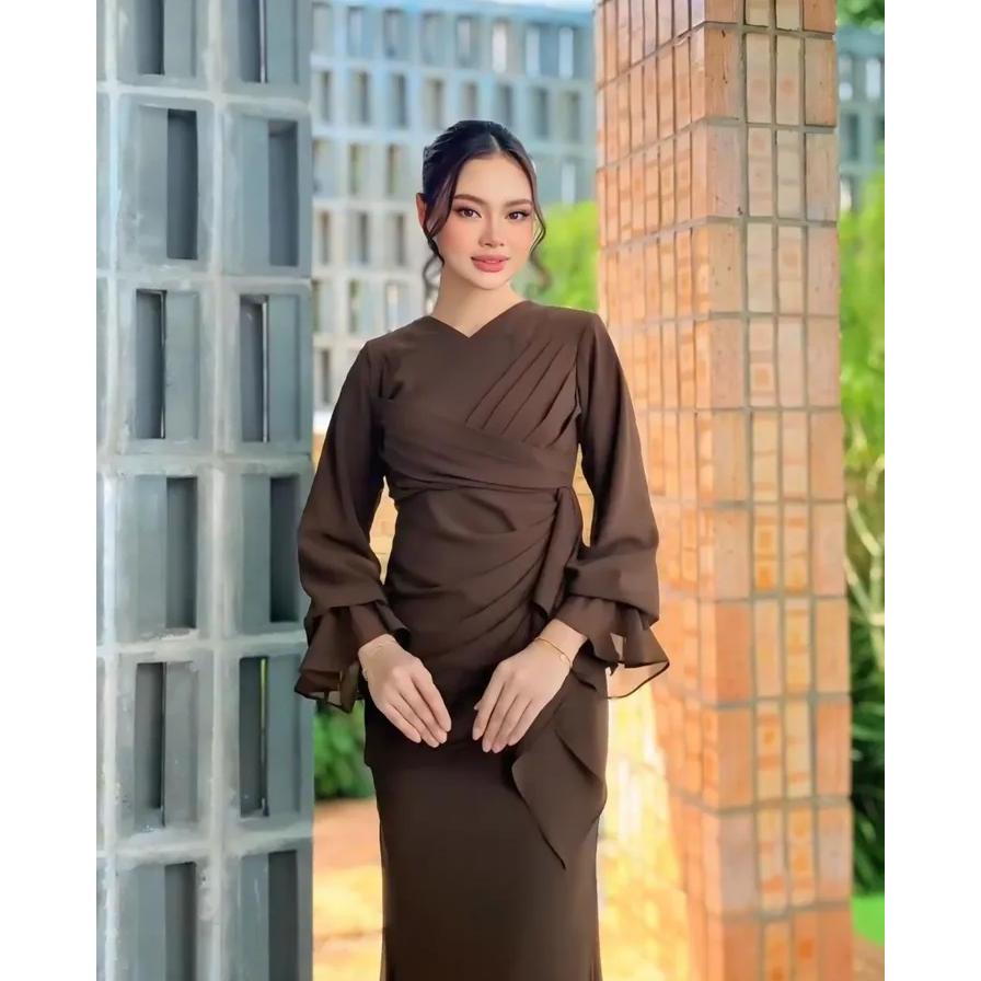 Gamis Ceruty Premium Laiyla Dress Babydoll Malaysia Gamis Bridesmaid Kondangan