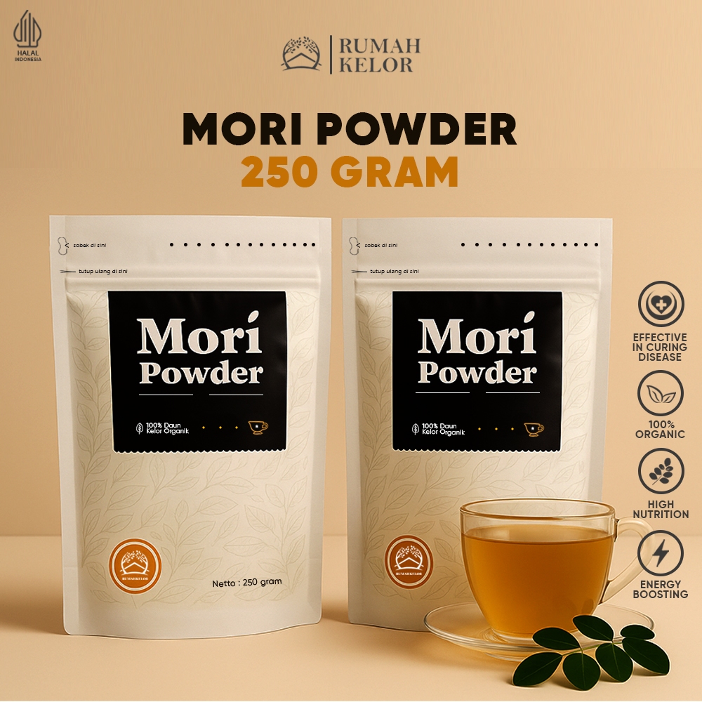 

RUMAH KELOR - MORI POWDER 250 GRAM - Bubuk Daun Kelor Premium - 100% Organik - Anti Hipertensi