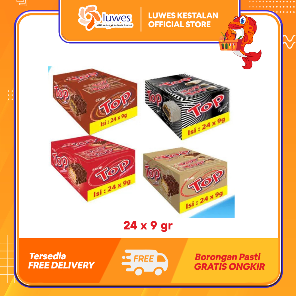 

Delfi TOP Coklat Wafer 24gr x 9All Varian Rasa Coklat Yang Enak & Renyah
