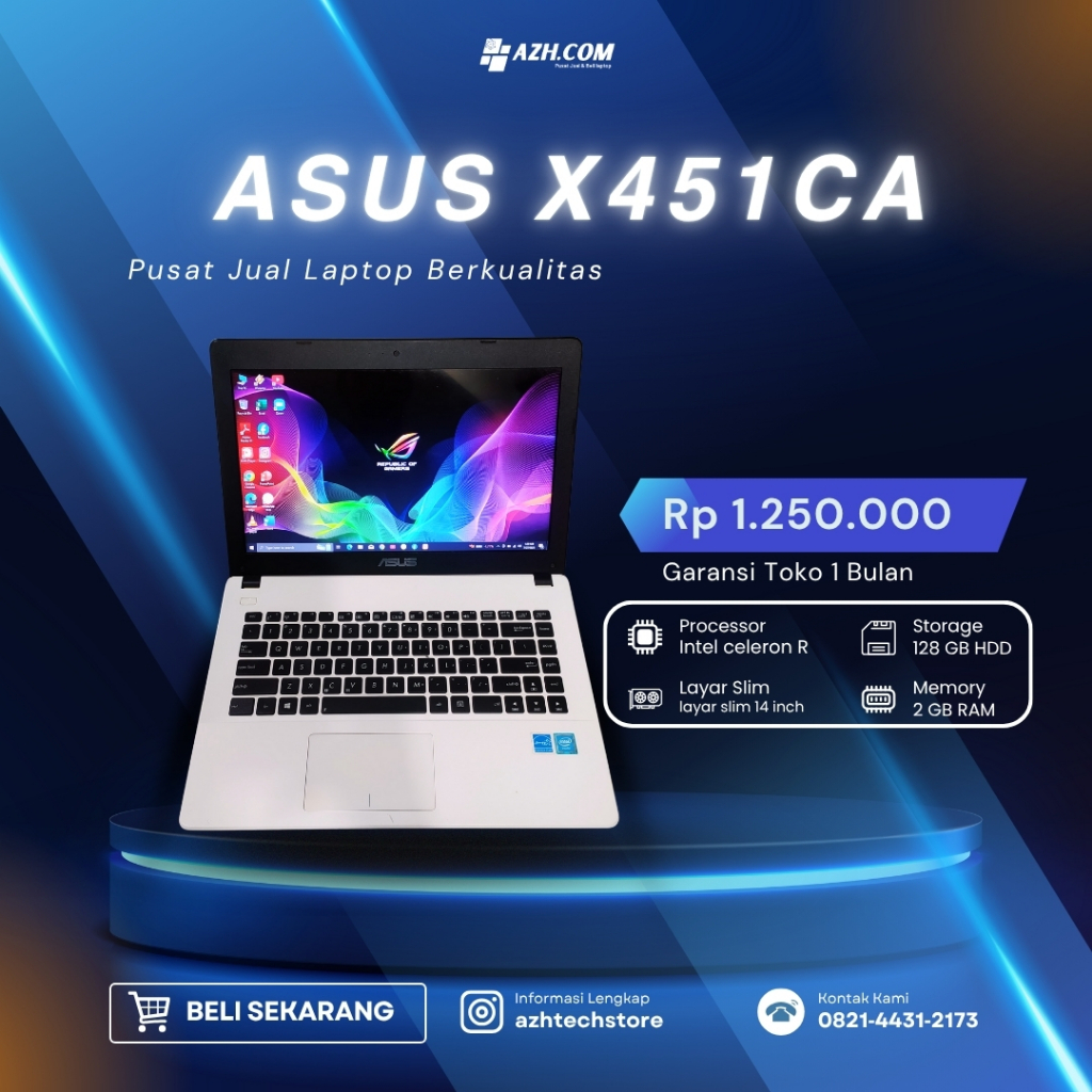 LAPTOP ASUS X451CA SSD 128 GB