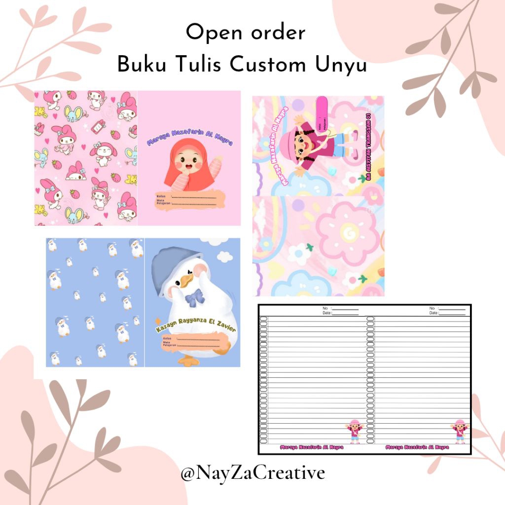 

Buku Tulis Custom Lucu isi 12 buku / 1 Lusin