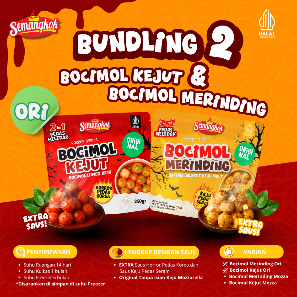 

[PAKET DUO ORIGINAL] Bocimol Kejut dan Merinding Lumer Keju - Semangkok Boci