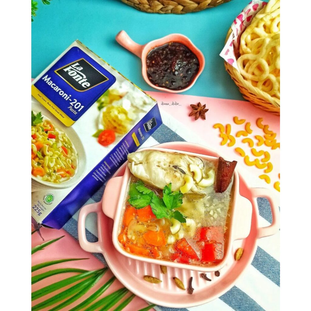 

LA FONTE Macaroni-201 225gr - Pasta Macaroni Makaroni La Fonte 225gram - Kheiza Frozen