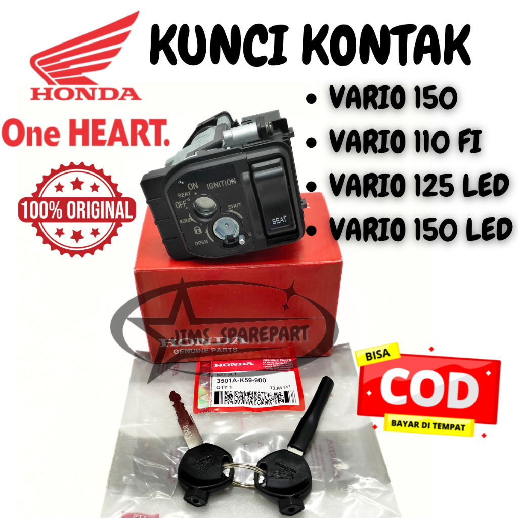 KUNCI KONTAK HONDA K59 VARIO 150 110 125 FI LED BARU ASLI AHM ORI HGP SATU SET RUMAH KONCI KUNTAK