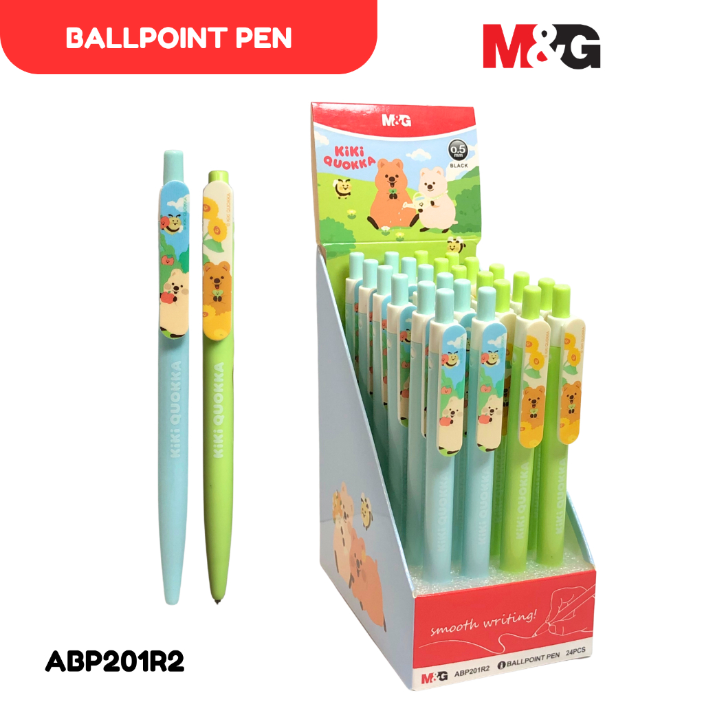

Pulpen M&G Retractable Kiki Quokka Warna Hitam 0.5mm Ballpoint Pen Smooth Writing #ABP201R2 Satuan