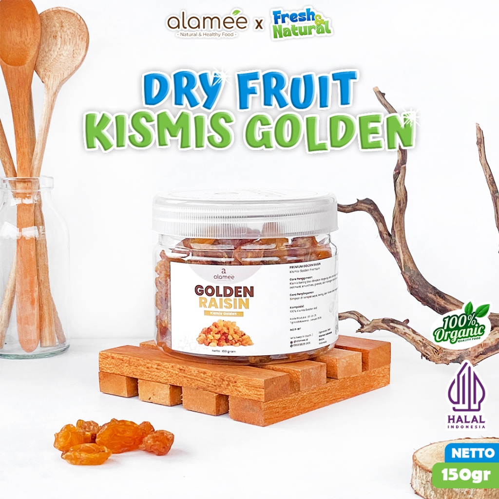 

ALAMEE Kismis Golden Raisin Cemilan Buah Kering Sehat Rendah Kalori Raisin Simin RAISINS 150gr fresh and natural