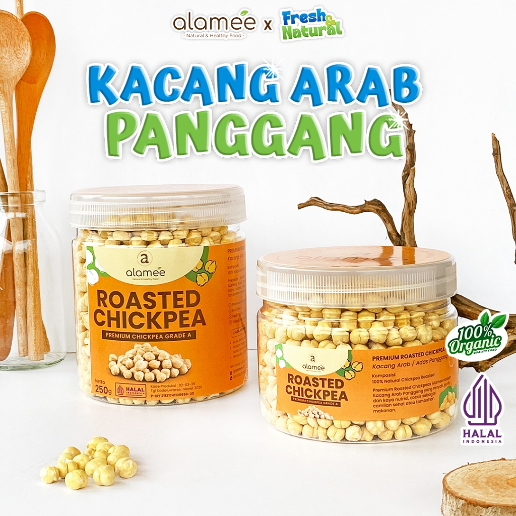 

ALAMEE Kacang Arab Panggang Roasted Chikpea Kacang Adas Gurih Matang Siap Makan PREMIUM 250gr fresh and natural
