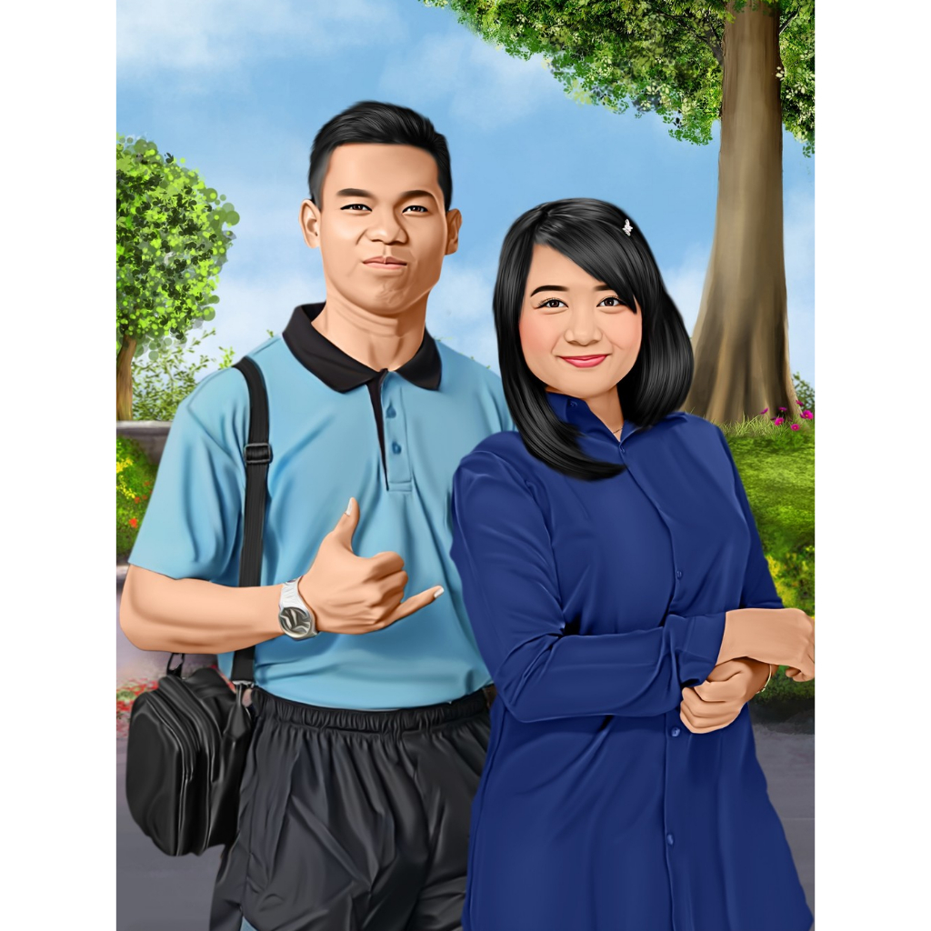 JASA EDIT FOTO KARTUN 3D COUPLE KADO UNIK DAN LUCU