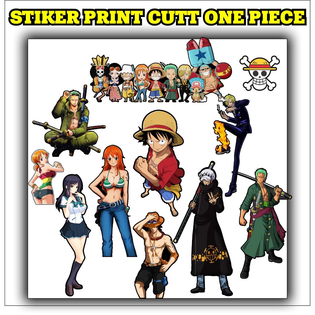 

Stiker Print Cutt One Piece Lutfy Anti Air Anti Sobek Anti Luntur Karakter Anime Populer Isi 10 pcs