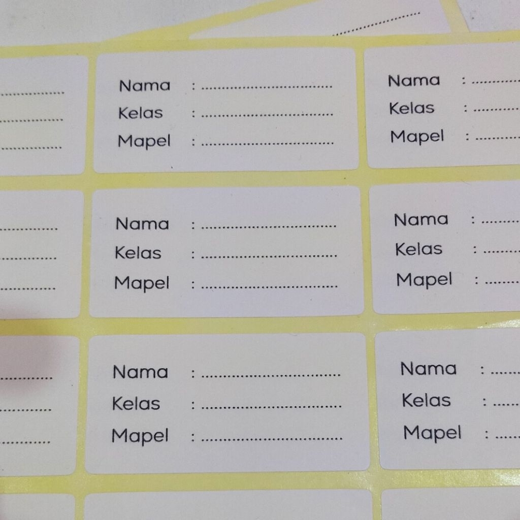 

Stiker label nama / Stiker mata pelajaran / Stiker label buku polos (1 LEMBAR)