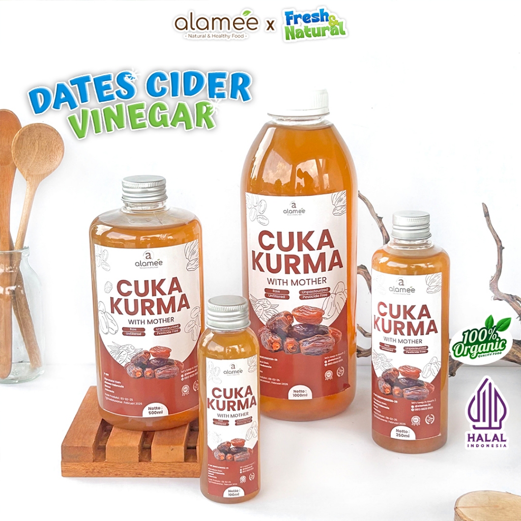 

ALAMEE Cuka Kurma With Mother Original Dates Cider Vinegar Fermentasi Probiotik Herbal fresh and natural