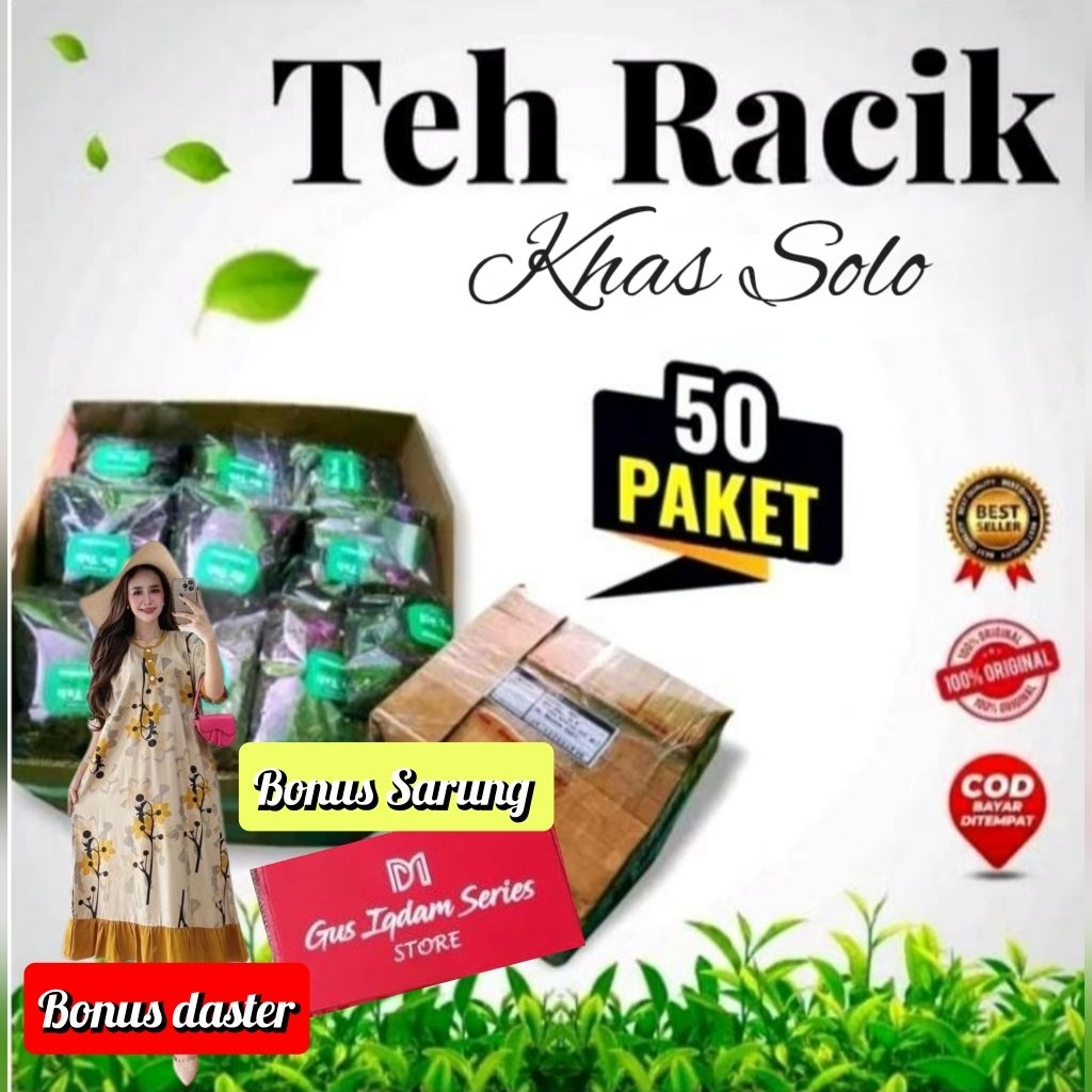 

[freeSarungdanDaster]Paket 50pcs teh racik khas Solo premium Ginastel wangi Sepet teh angkringan Teh cup jumbo