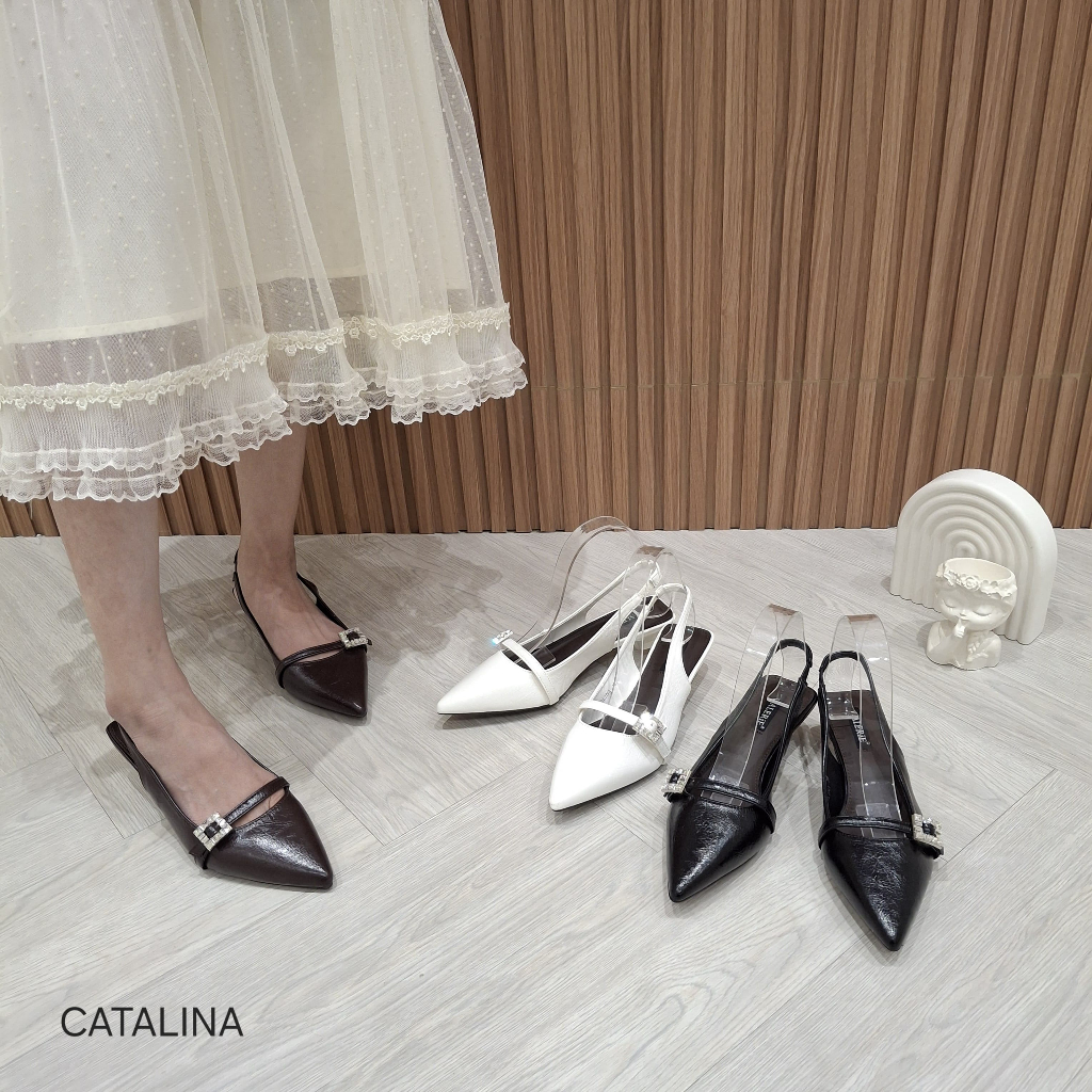 Valerie sepatu heels tali belakang 3cm dove 36-40 CATALINA