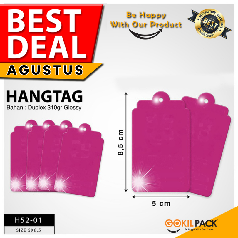 

Hangtag Pink | Hangtag Serbaguna | Duplex | 5x8.5 Hangtag Murah | H52
