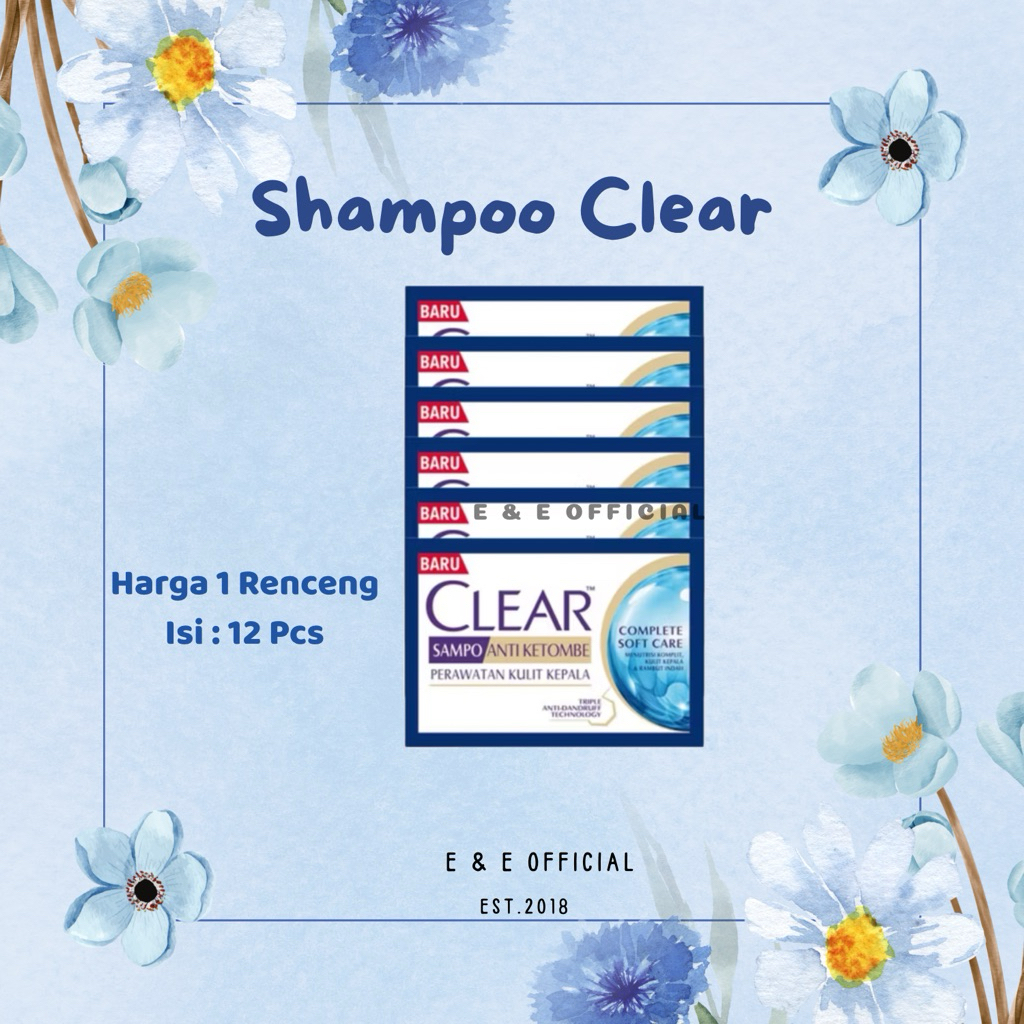 SHAMPOO CLEAR BIRU SACHET / SHAMPOO CLEAR RENCENG 10 ML / SHAMPOO CLEAR ANTI KETOMBE