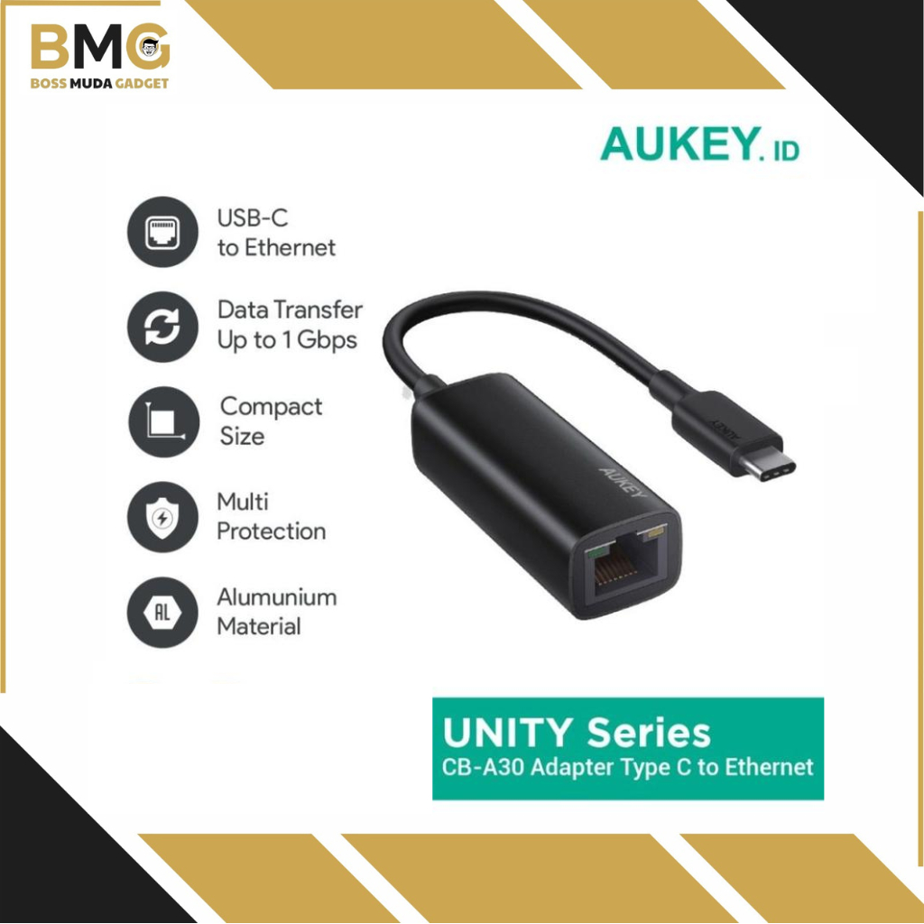 Aukey Adapter CB-A30 Type C (USB-C to Ethernet Jack)