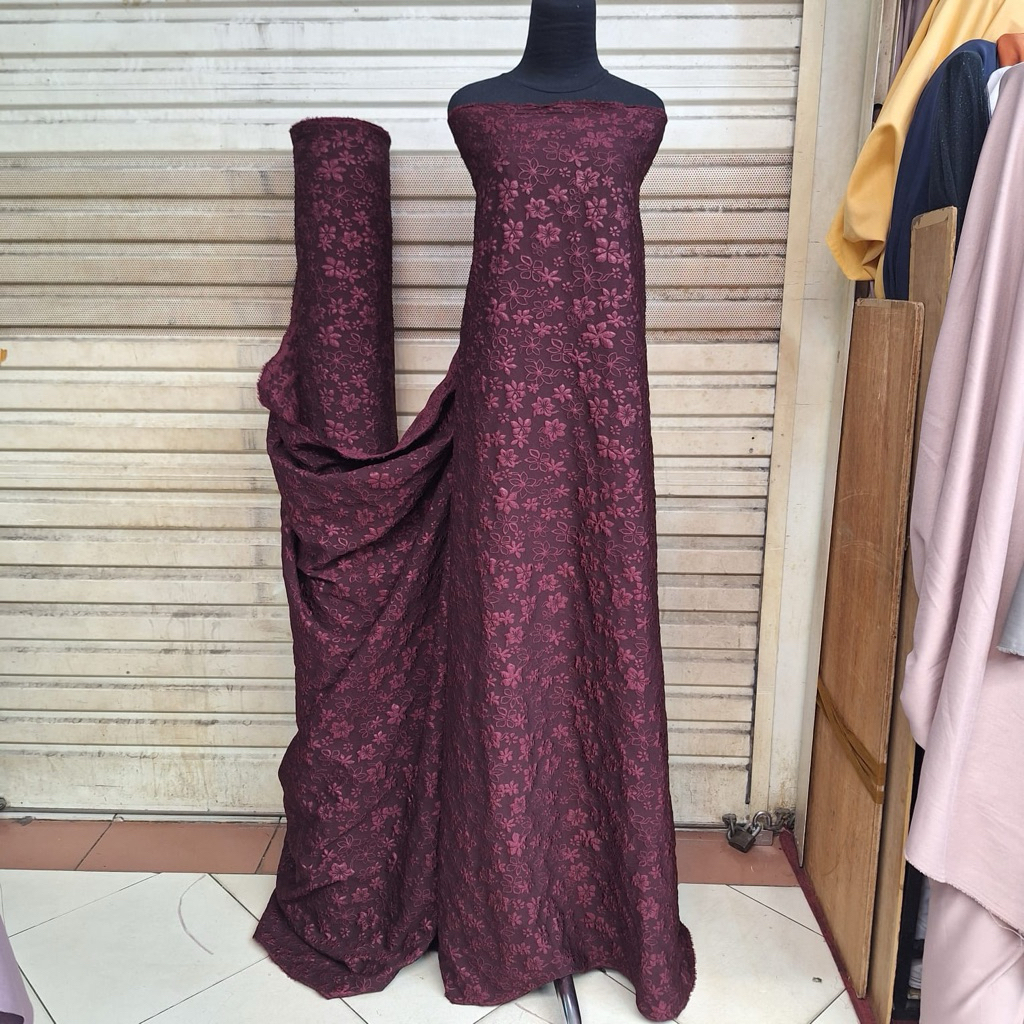 Bahan Jaguard Embos/ Kain Jaguard Bunga Timbul