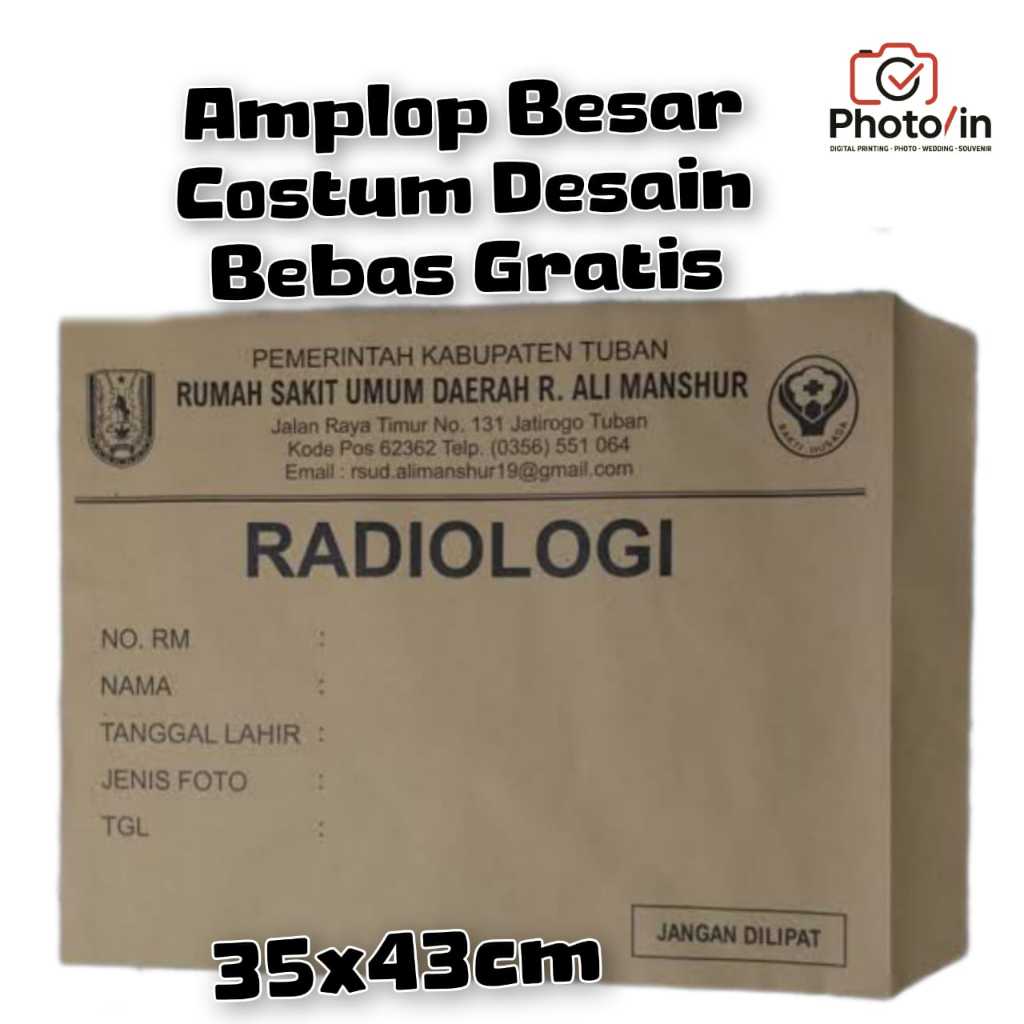 

PROMO Amplop Rontgen Radiologi Full Desain nama instansi gratis