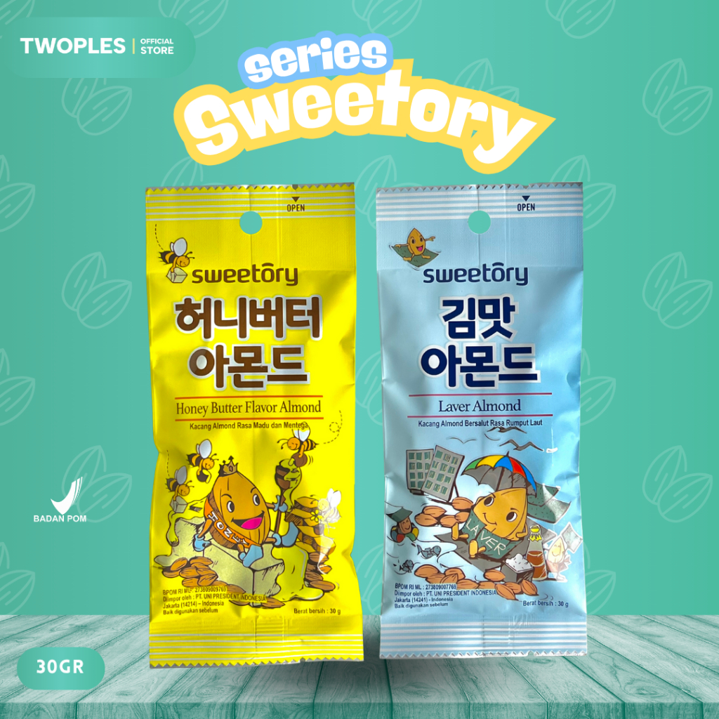 

Sweetory Korean Honey Butter & Laver 30gr Kacang Almond Panggang Korea
