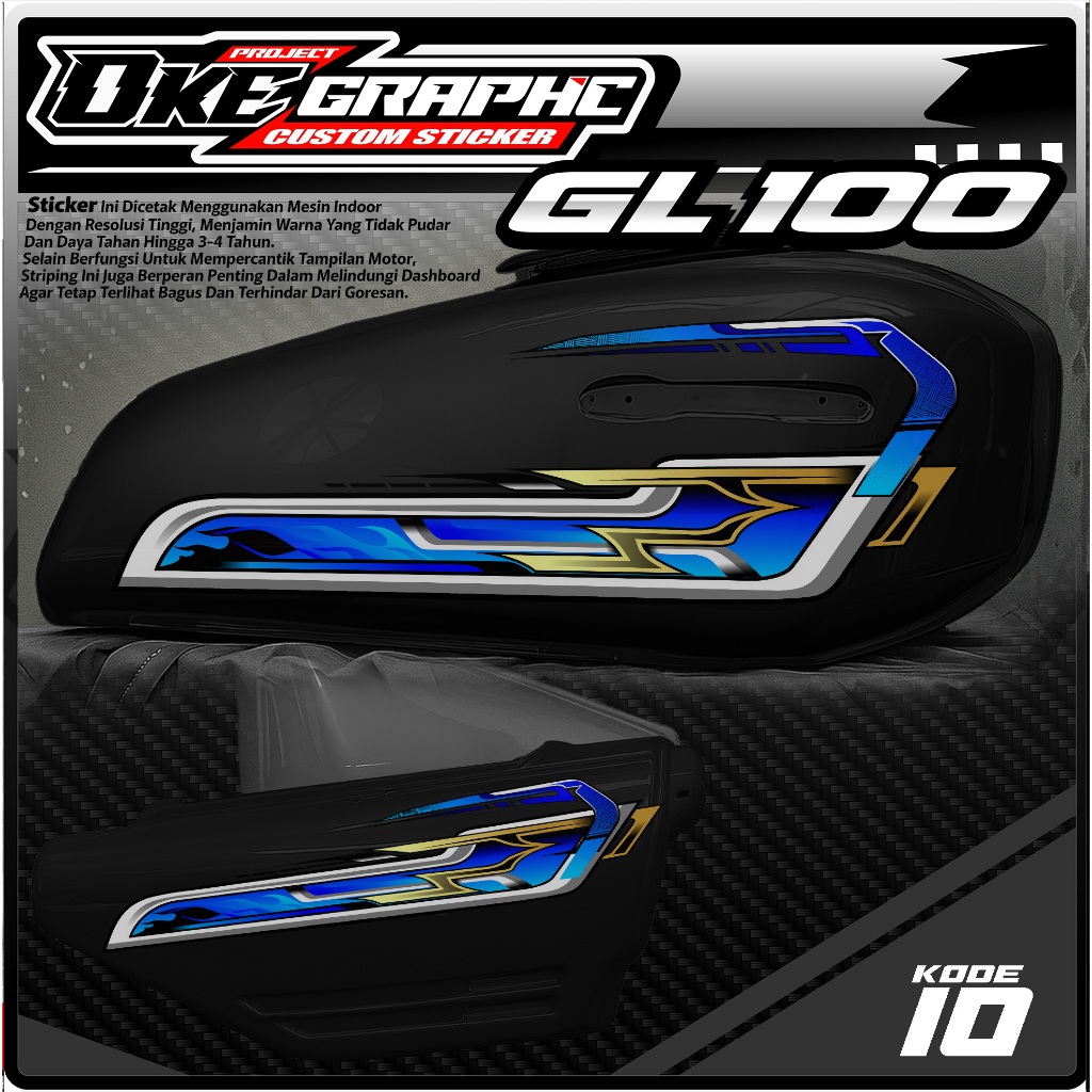 10 STIKER STRIPING MOTOR GL 100 - STRIPING MOTOR GL 100
