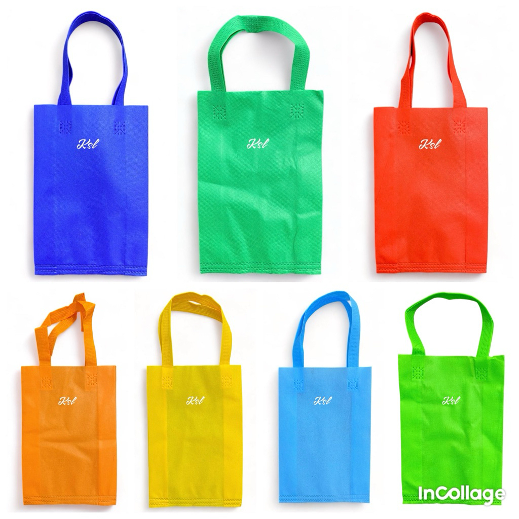 

Tas Spunbond / Tas Kain Belanja / Goodie Bag HLS ( tali lipat samping press bawah ) POLOS 20x30+8