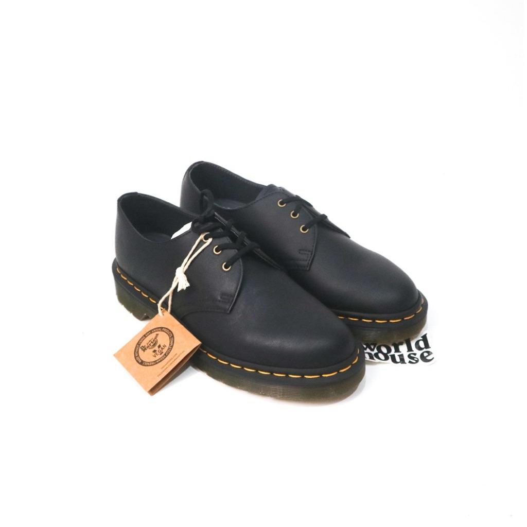 Dr martens 1461 Vegan Black Felix pria wanita docmart