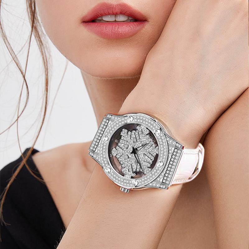 Jam Tangan Wanita Mewah Fashion AIYISHI Diamond Snowflake Tahan Air