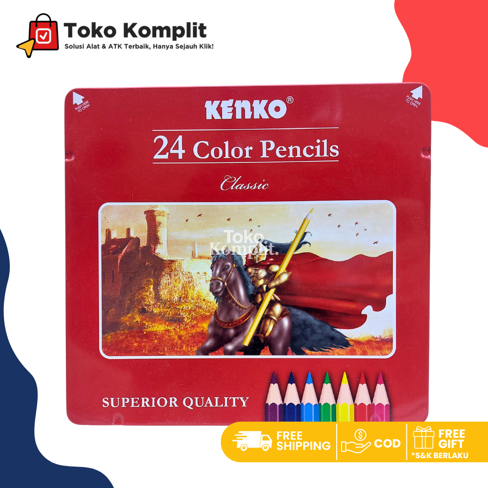 

Komplit - Pensil warna Kenko Tin Case 12 dan 24 warna