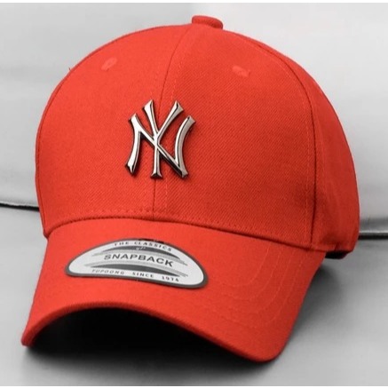 Topi NY LA MLB Baseball Pria Logo Metal Plat Besi Mirror ORIGINAL FULL TAG Pengait Besi
