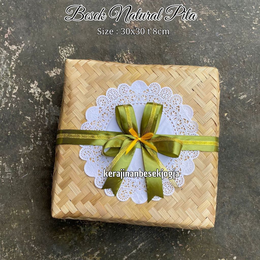 

BESEK 30X30 NATURAL PITA | hampers jogja jual besek hias hadiah kotak kado