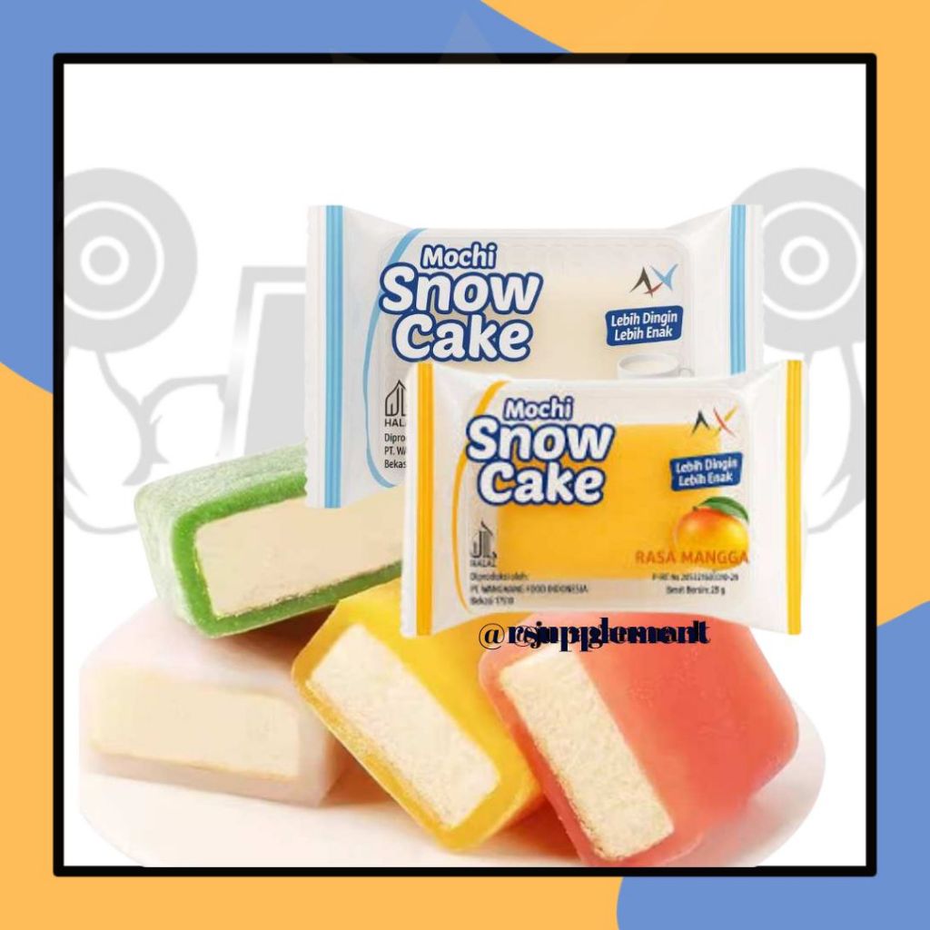 

Mochi Snow Cake 28gr Kue Moci Taburan Tepung Tapioka Lembut Aneka Rasa Buah Strawberry Mangga Susu