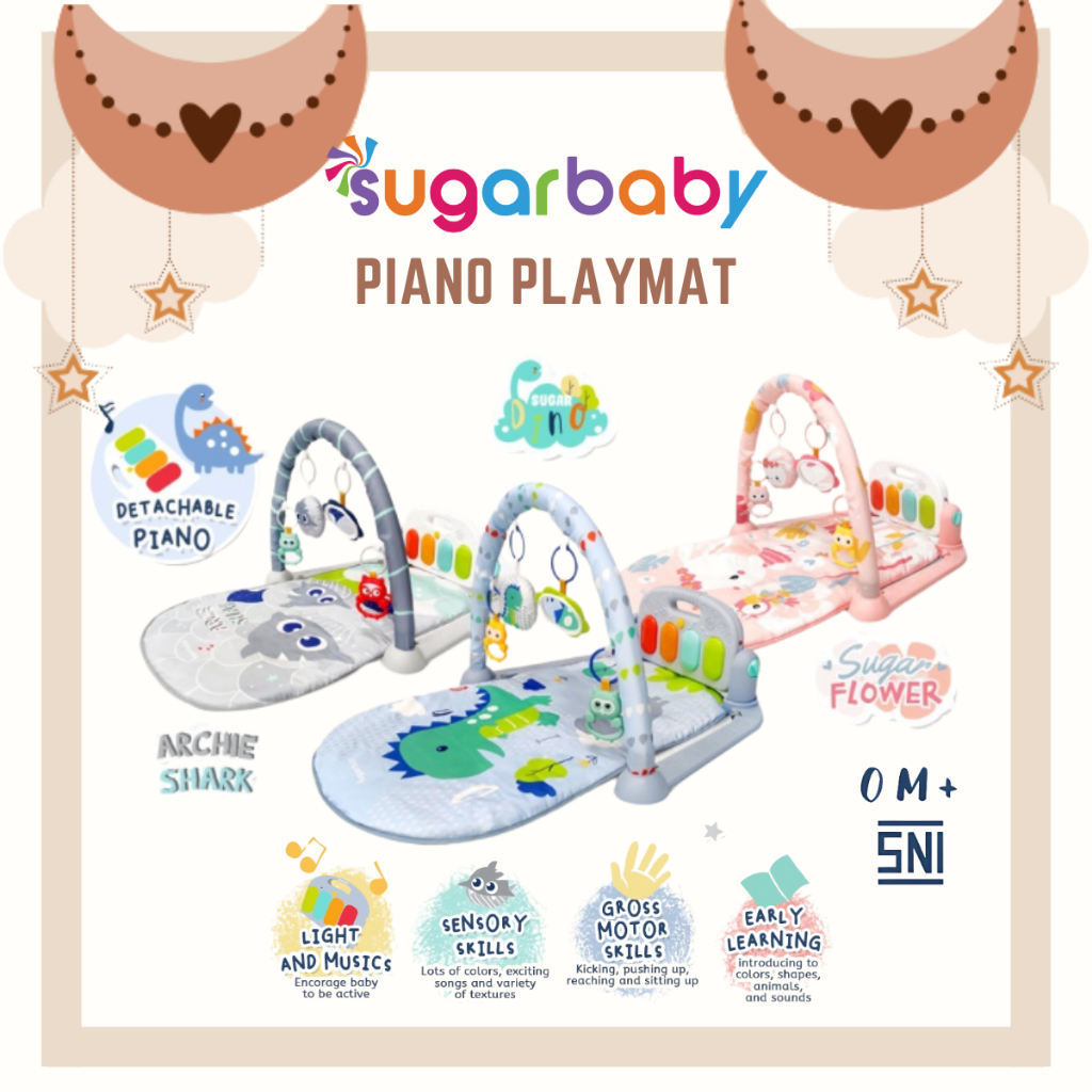 Sugar Baby Playmat All in1 Piano Proyektor Playmate Baby Gym musik mainan Matras Piano