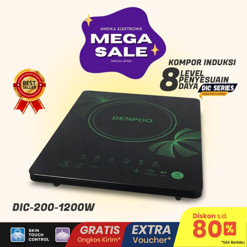 KOMPOR LISTRIK DENPOO DIC 200-1000 KOMPOR INDUKSI