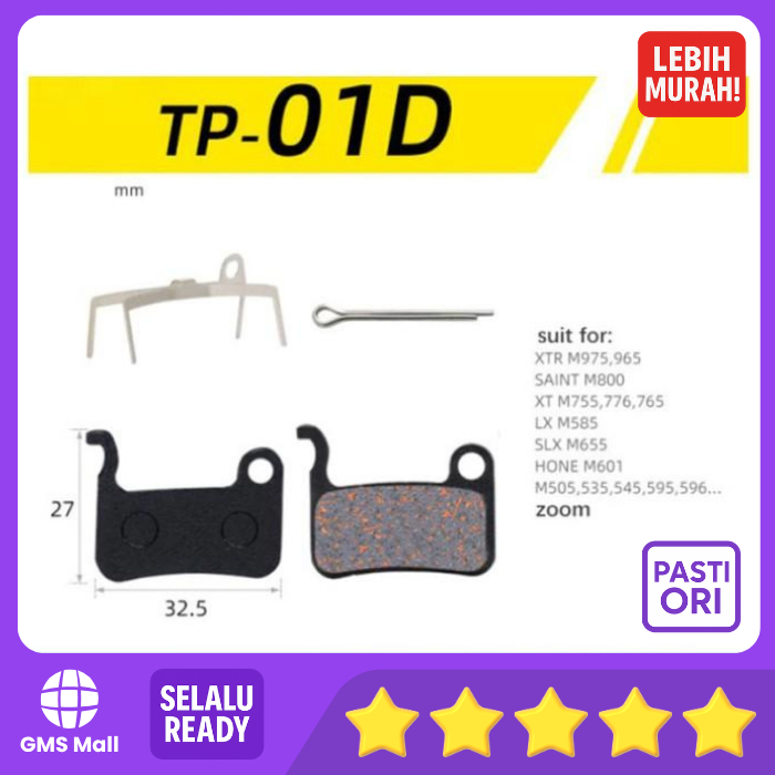 Kampas Rem Brake Pad Shimano XTR M975 Saint XT SLX Hone Toopre TP-01D