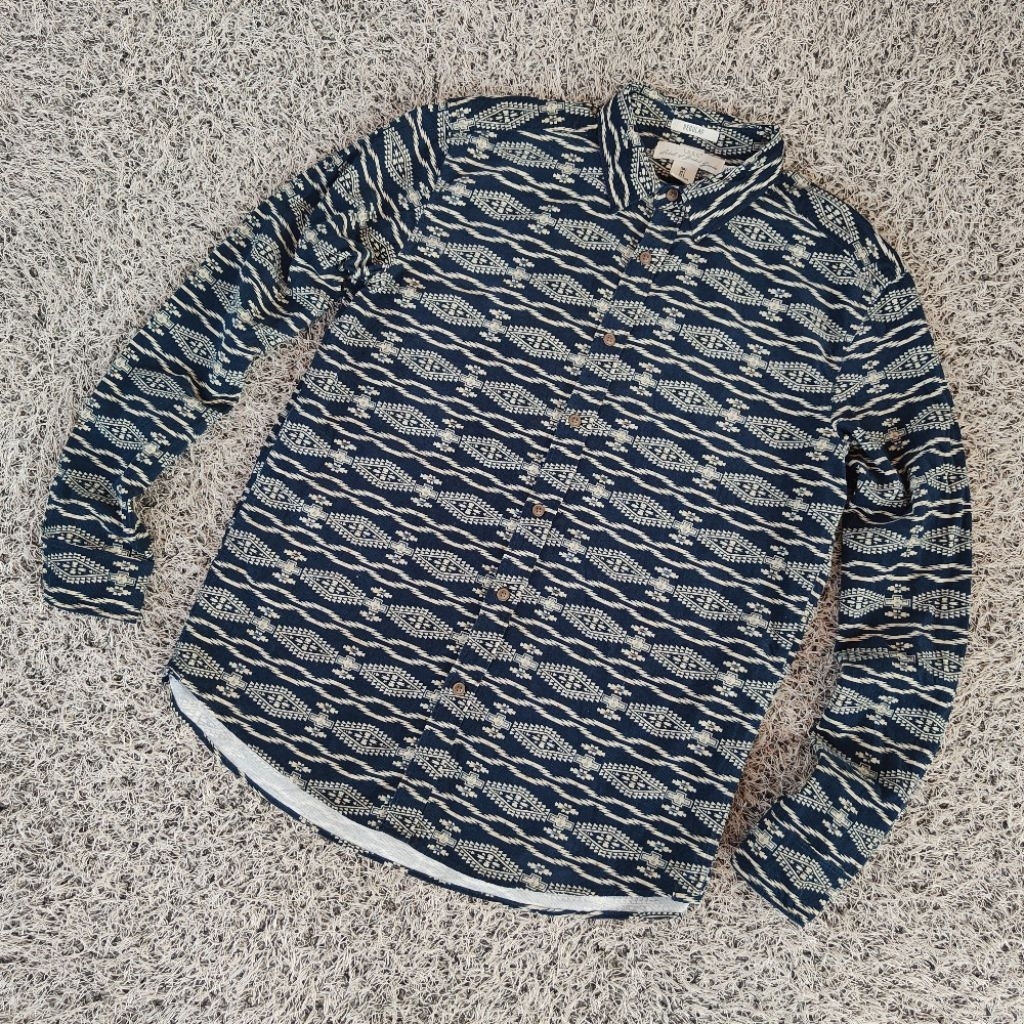 KMJ14 kemej casual pria kemeja navajo kemeja motif kemeja corduroy