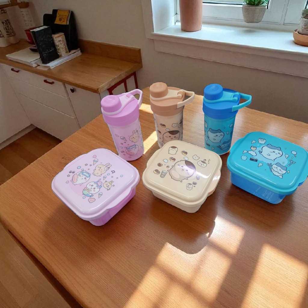 LUNCH BOX SET KOTAK MAKAN ANAK KARAKTER LUCU KAPASITAS 900ML+550ML SENDOK KODE 8018-1