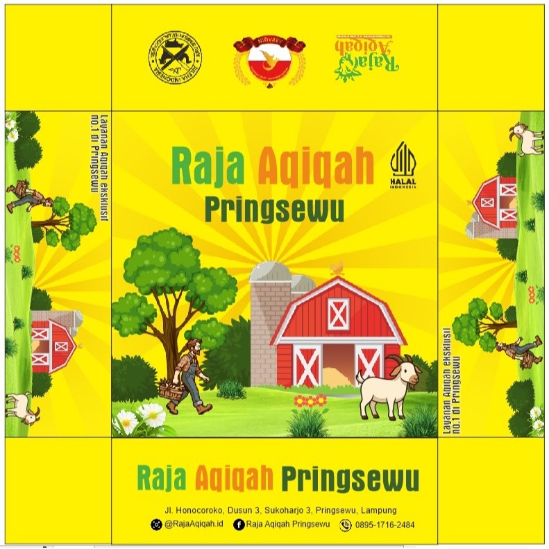 

Box Makanan / Lunch Box Paper / Paper Box Lunch Custom Desain Ukuran 20x20x6.5 / Tutup FULL