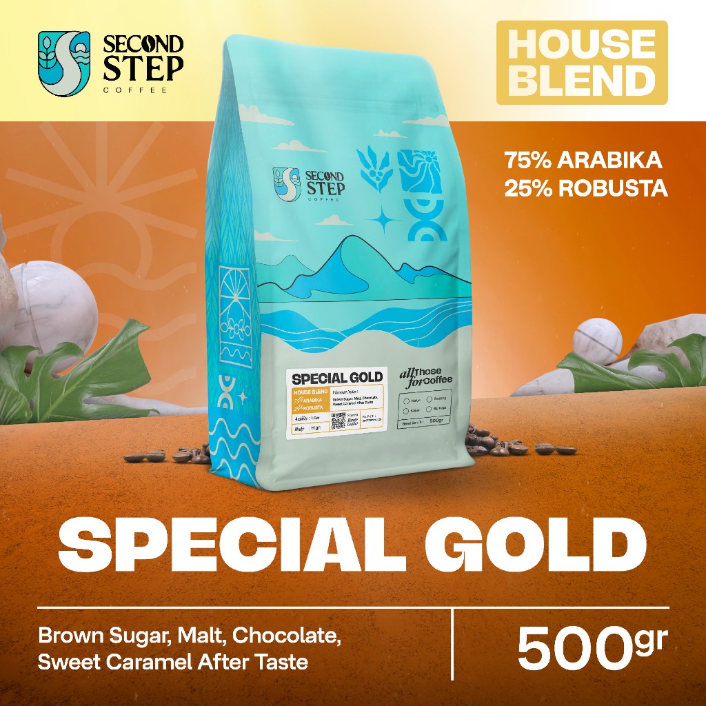 

Kopi Espresso Special Gold Blend Coffee Beans 500gr Coffe Roast Bean Biji Bubuk