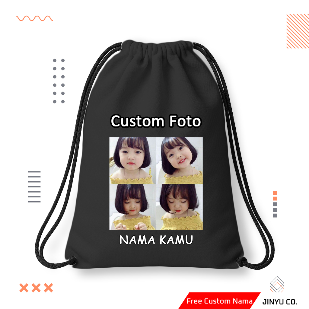 Tas Serut | Tas Serut Anak Custom Foto | Tas Serut Anak Custom Nama | Tas Serut Custom Satuan | Tas 