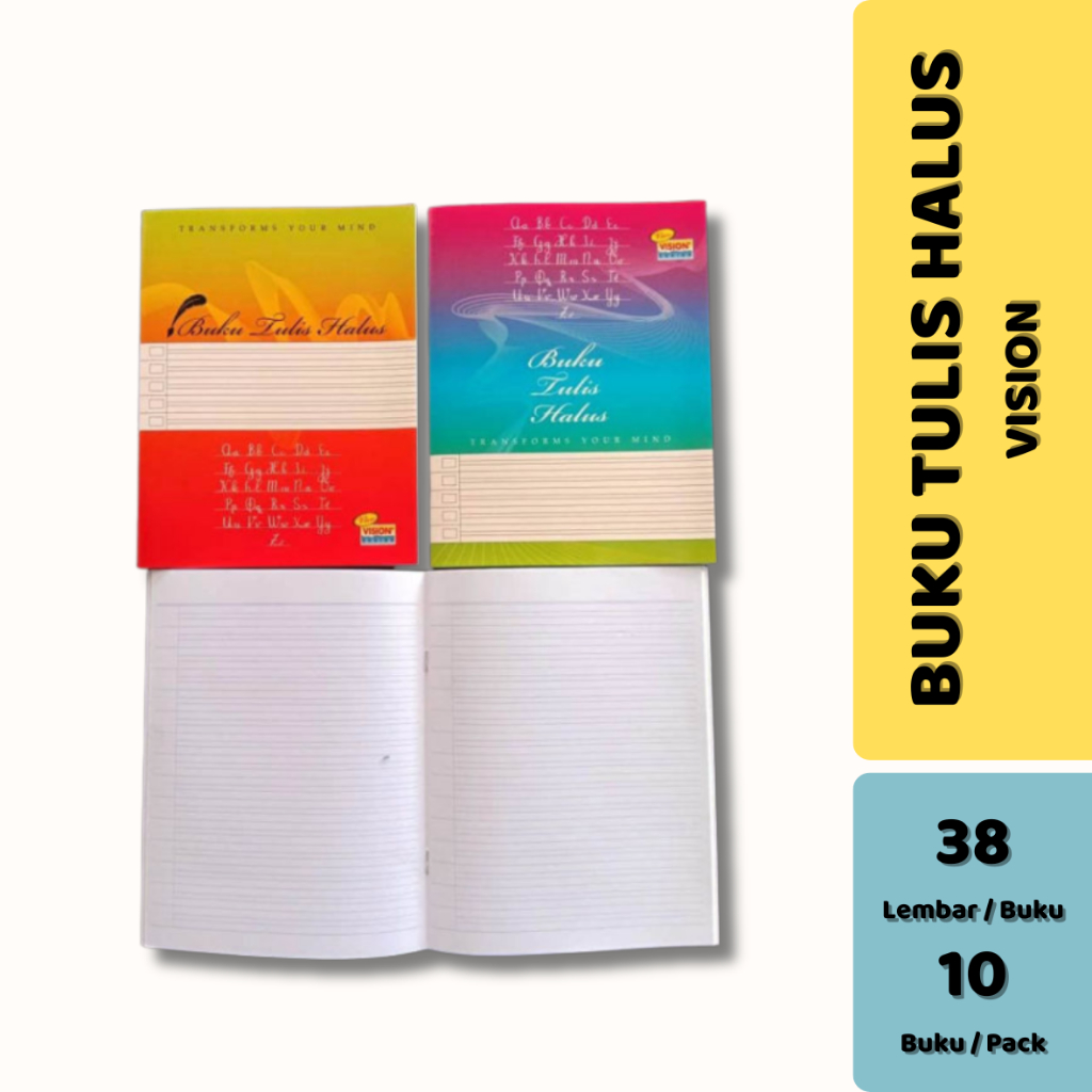 

(ECER) Buku Tulis Halus 3 garis VISION 38 Lembar