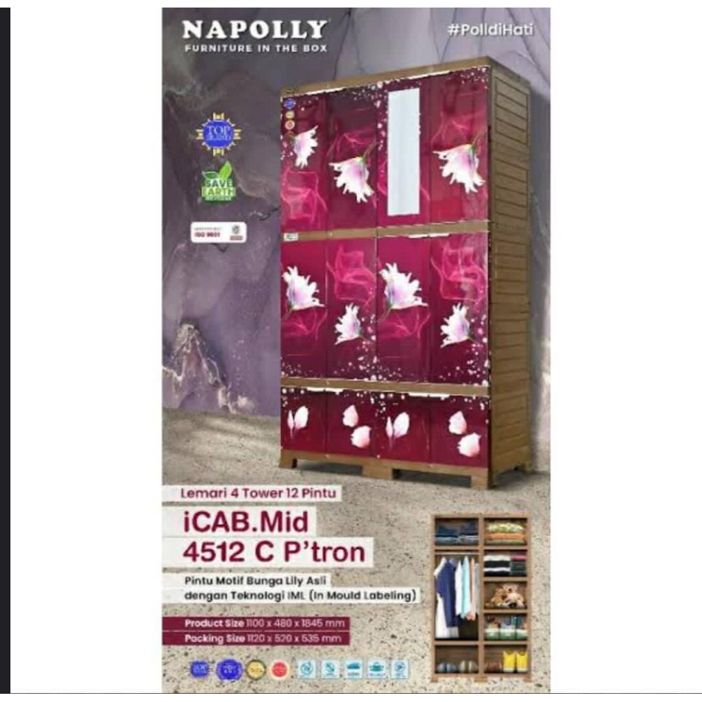 Lemari Plastik Midicab 4512 C Ptron Napolly