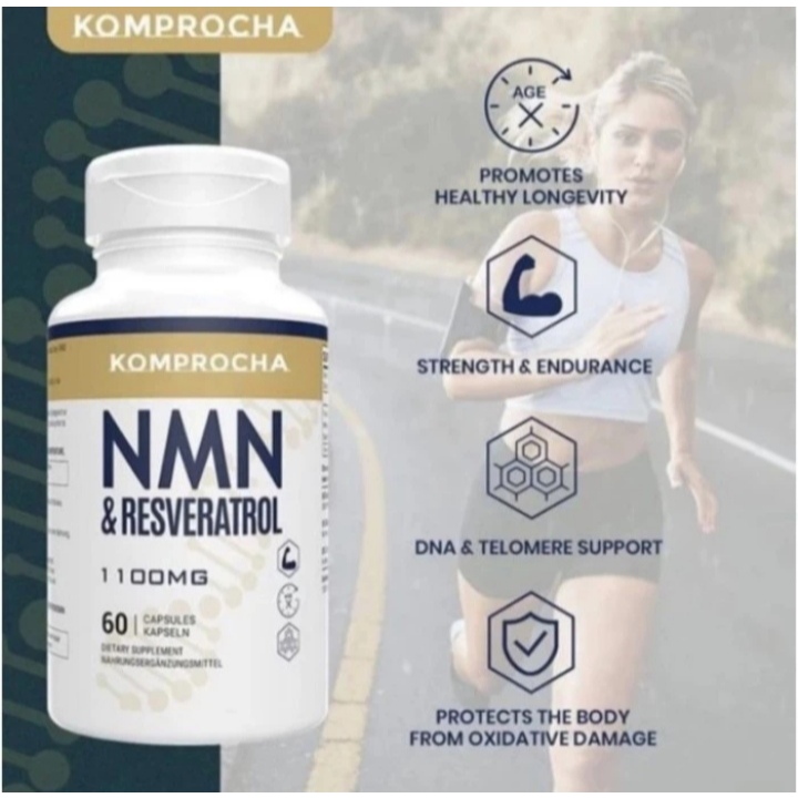 Komprocha NMN Resveratrol 1100 Mg Isi 60 Capsule Asli Original