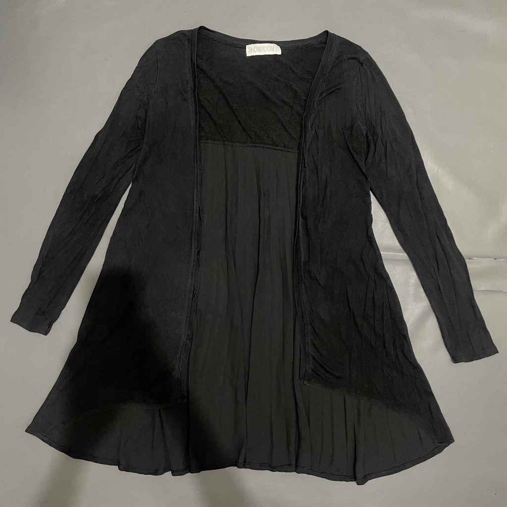 DEWASA A152 (SHOWROOM ORI, PRELOVED) Baju Cardigan Outer Luaran Semi Transparan Panjang Lebar Tangan