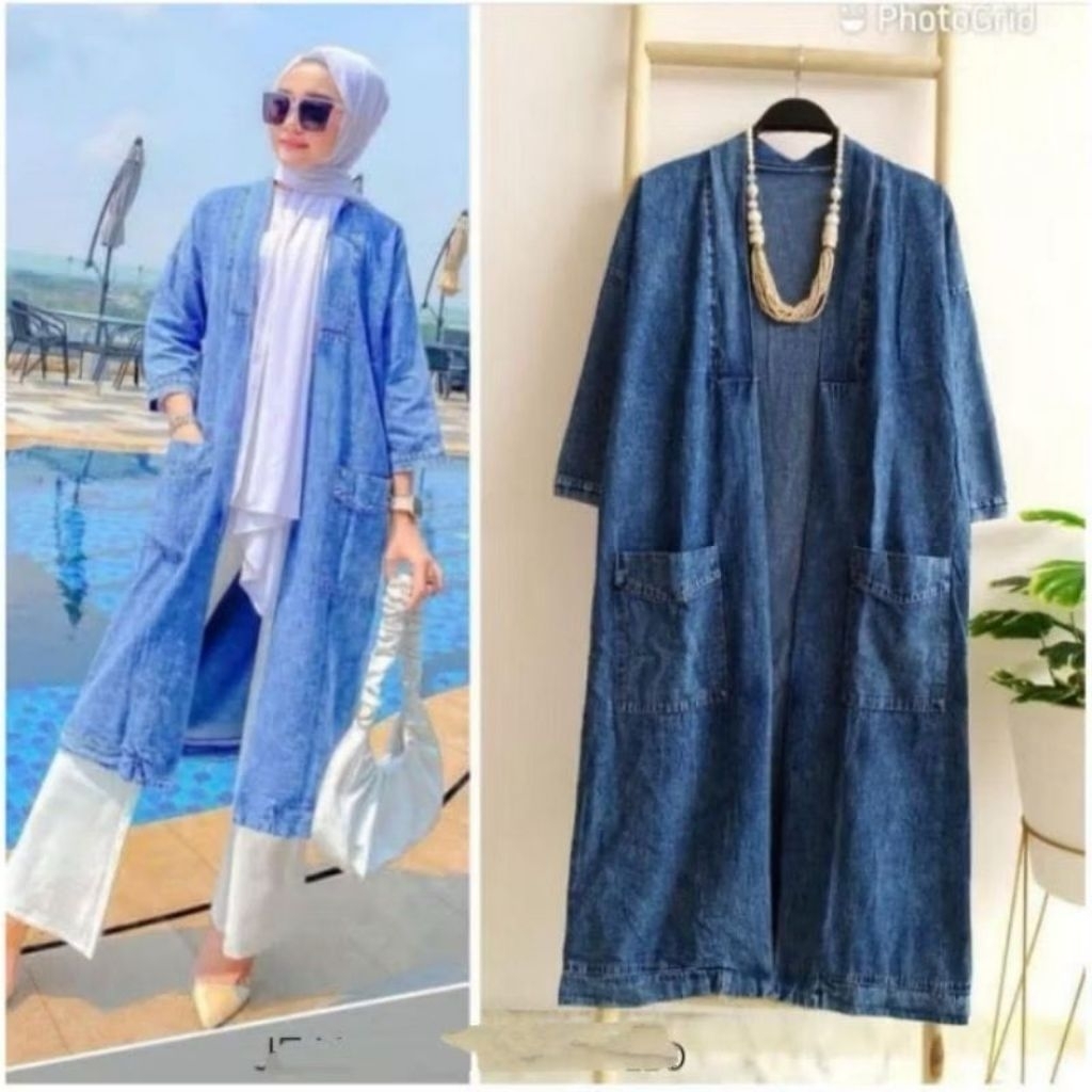 CARDIGAN JEANS WANITA/OUTER JEANS WANITA/CARDIGAN OUTER TERBARU TERMURAH