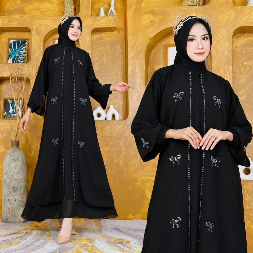 abaya babydoll wanita abaya ceruty elegan abaya wanita ceruty